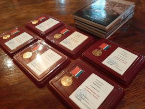 2020 г. Памятные медали 150-летие со дня рождения И.А. Бунина - орловским писателям